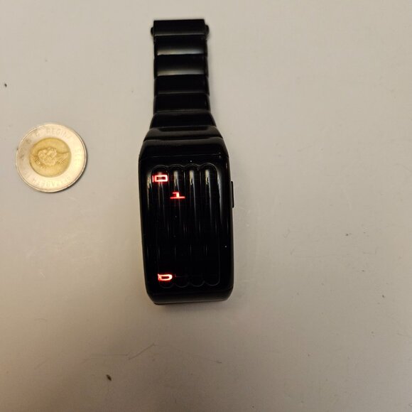 Futuristic Tokyoflash Kisai Sequence (Keisan) Black Red LED Cryptic Watch - Picture 9 of 16